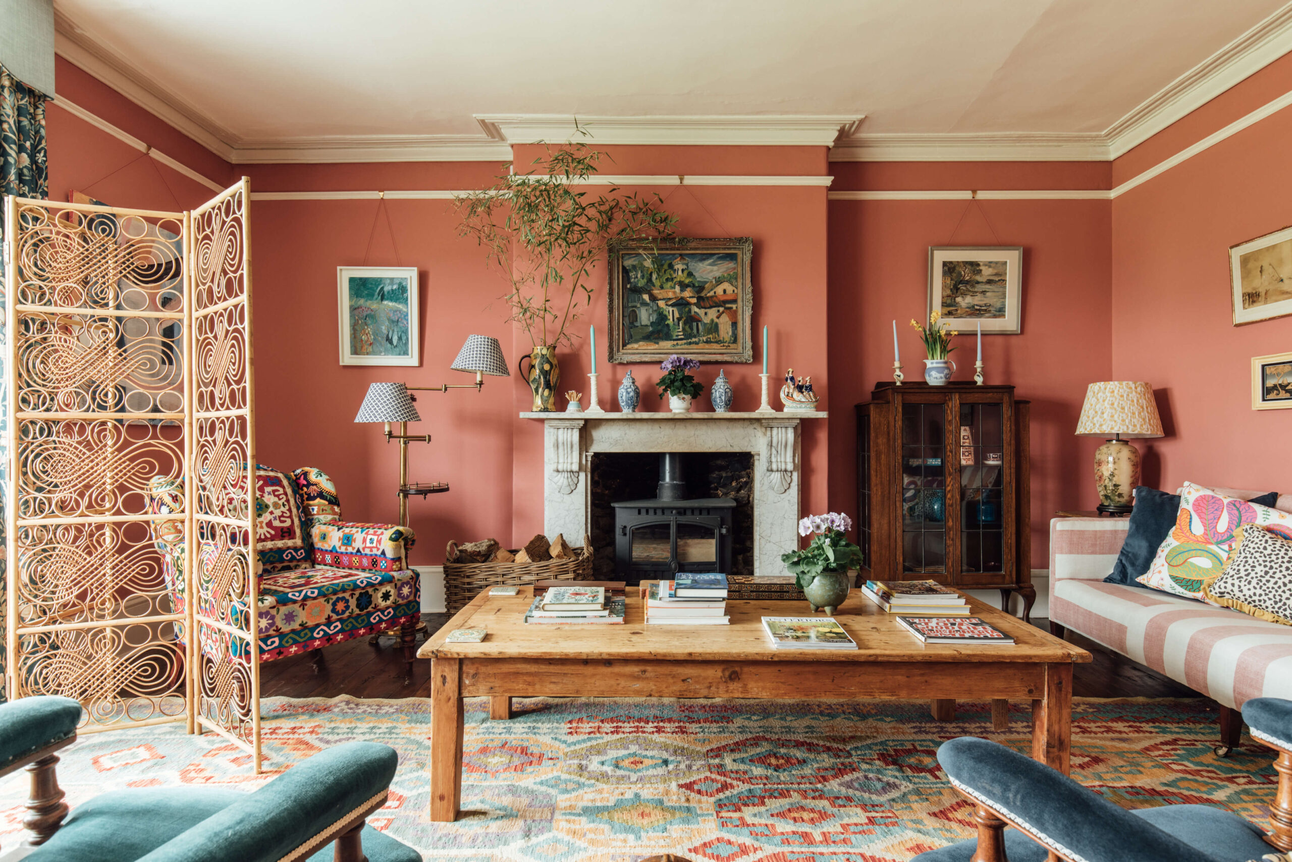 The eclectic drawing room at Glebe House © Glebe House