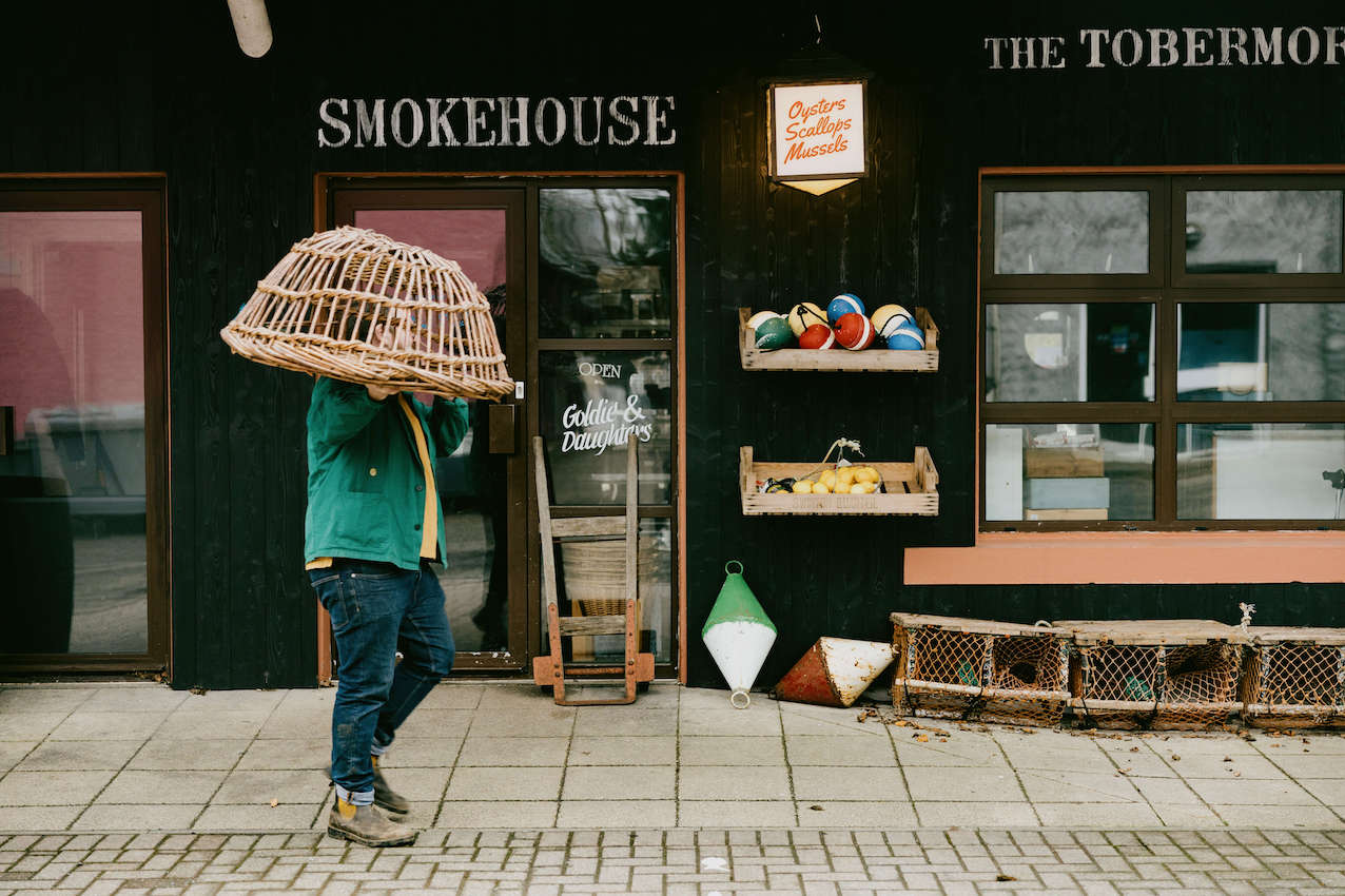 Lobster pots become lampshades at The Tobermory Fish Company © Alex Baxter