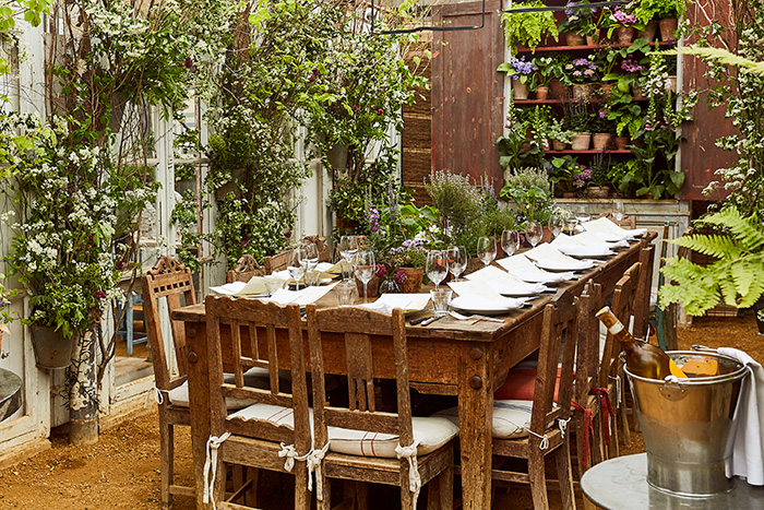 The greenhouse restaurant at Petersham Nurseries