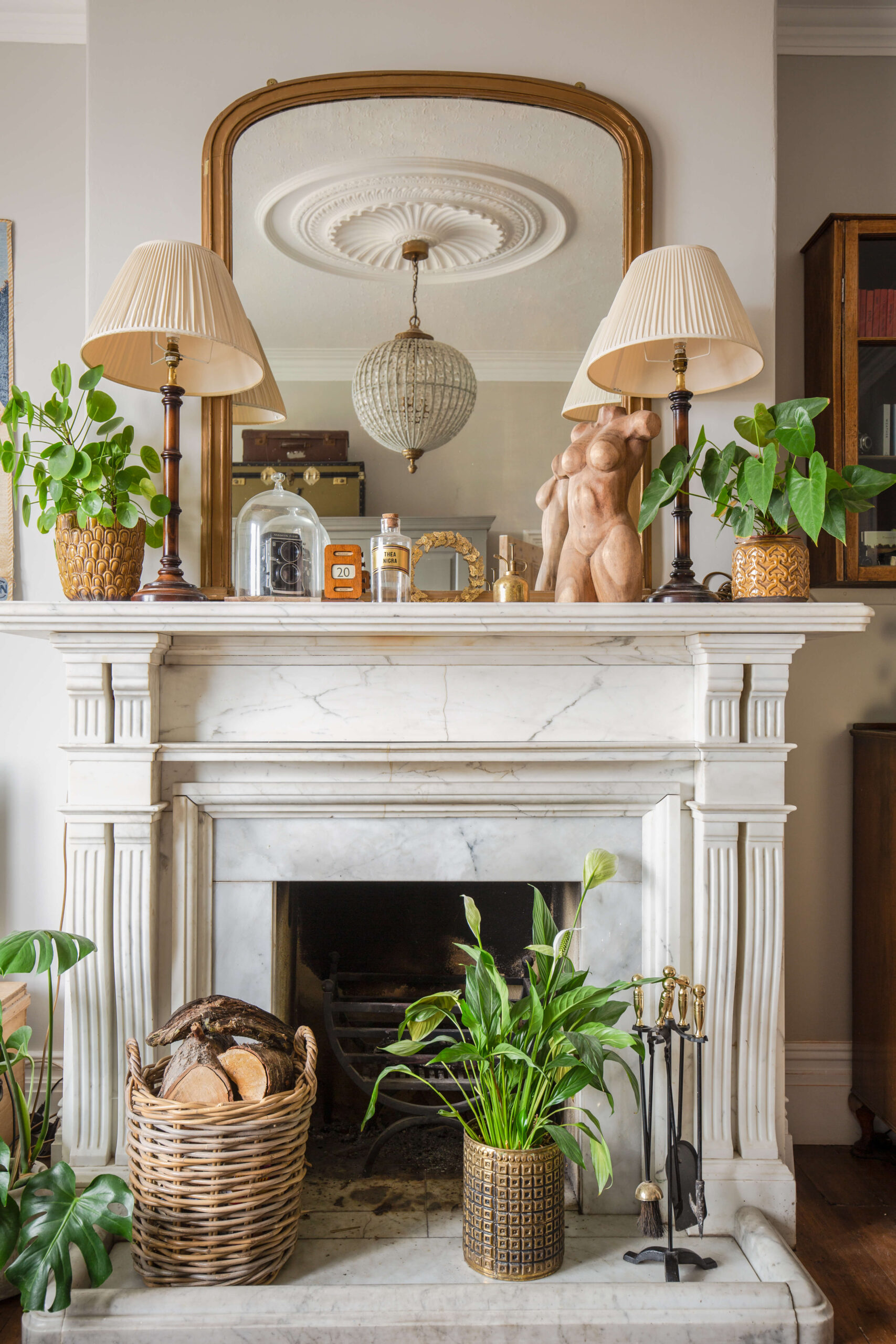 A period fireplace and ceiling rose © Tamsyn Morgans