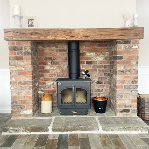 Reclaimed brick slip fireplace by Reclaimed Brick Company